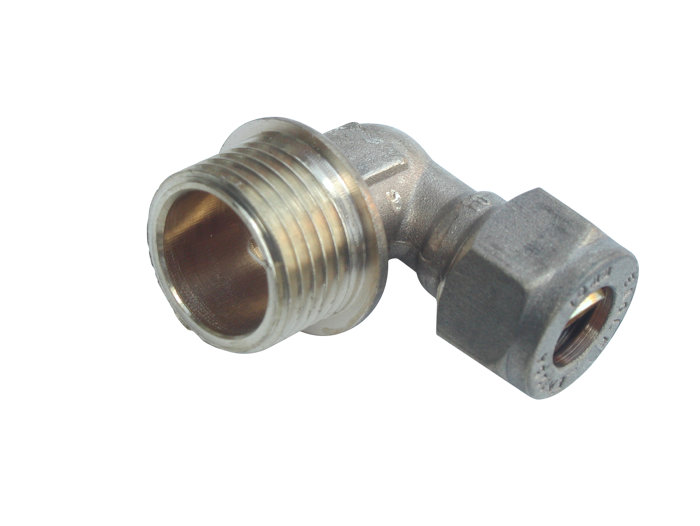 Vinkel m. nippel 15 mm x 1/2" messing